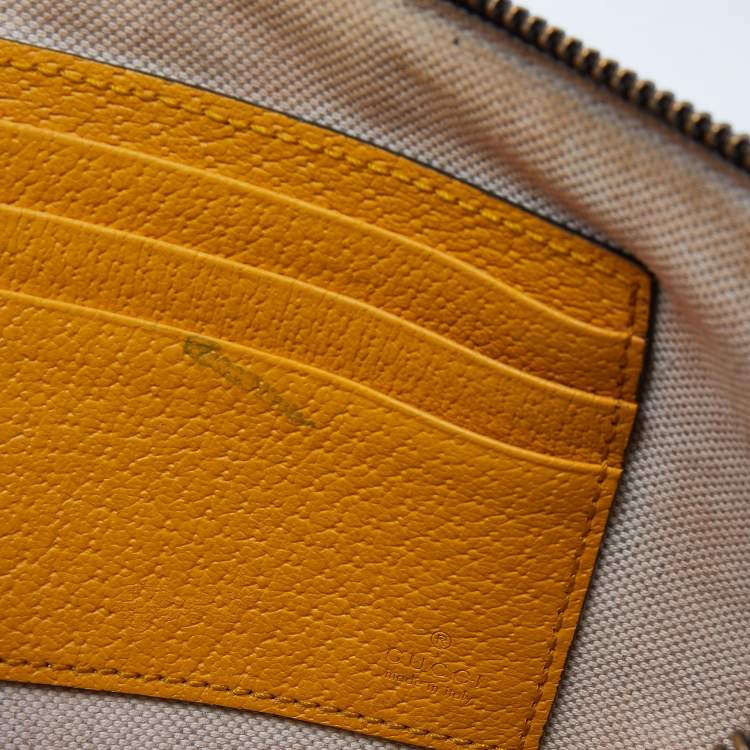 Pre Owned Gucci Beige/Yellow GG Supreme Canvas and Leather Neo Vintage Pouch