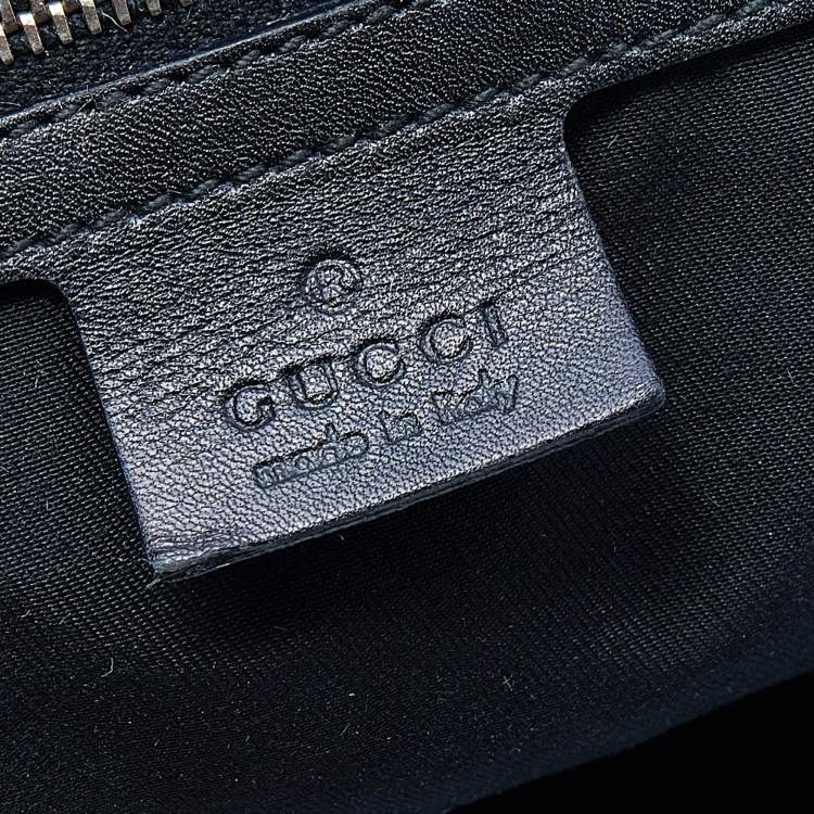 Pre Owned Gucci Black GG Canvas And Leather Large Queen Tote