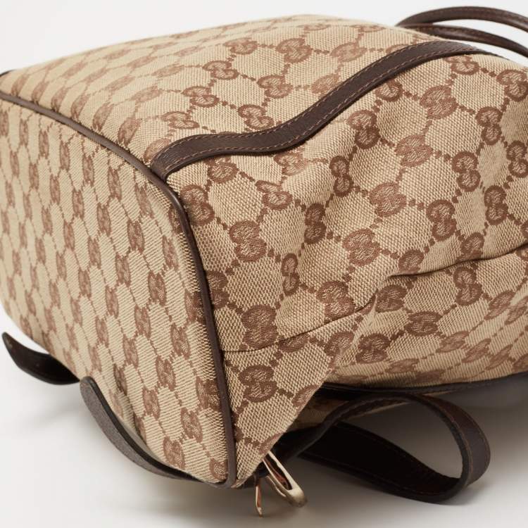 Pre Owned Gucci Beige/Ebony GG Canvas Abbey Backpack