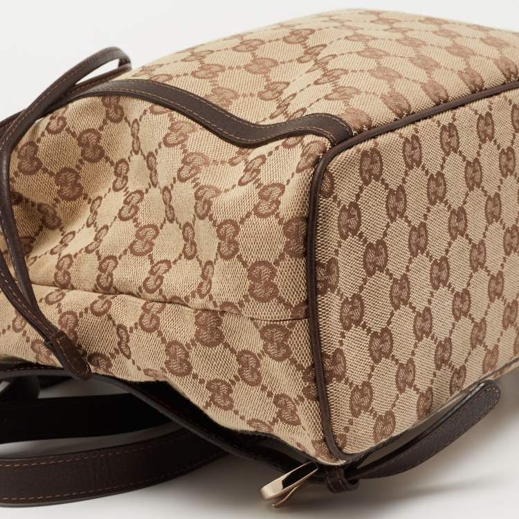 Pre Owned Gucci Beige/Ebony GG Canvas Abbey Backpack