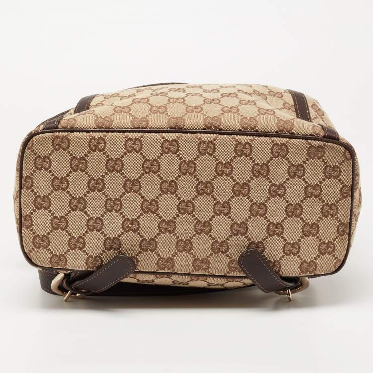 Pre Owned Gucci Beige/Ebony GG Canvas Abbey Backpack