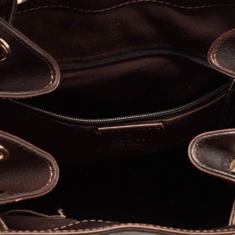 Pre Owned Gucci Beige/Ebony GG Canvas Abbey Backpack