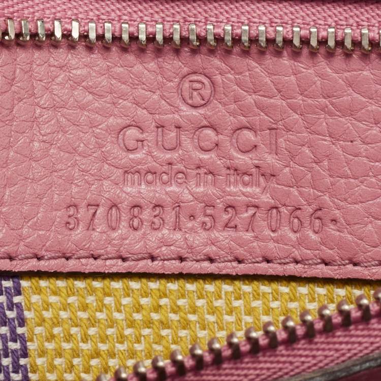Pre Owned Gucci Pink Leather Small Bamboo Daily Top Handle Bag