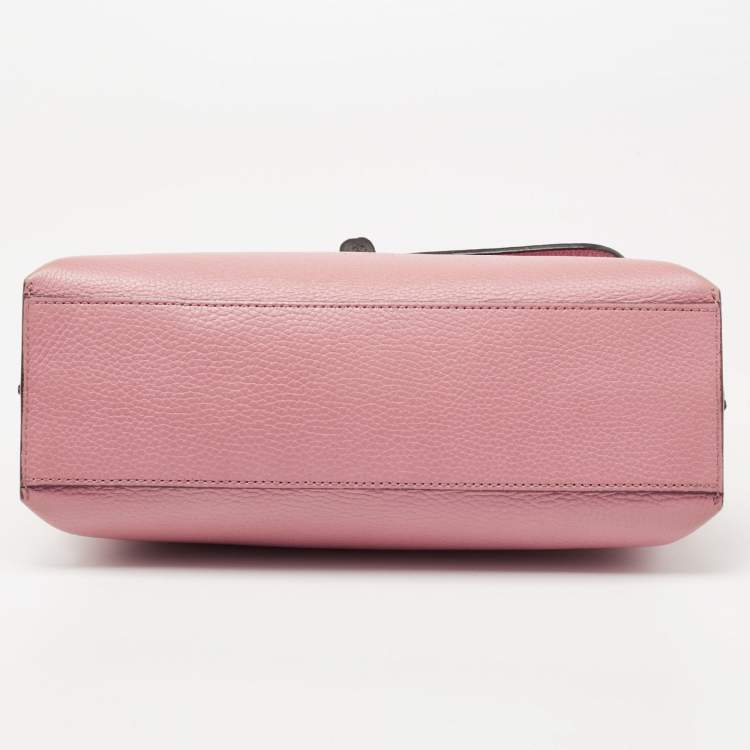 Pre Owned Gucci Pink Leather Small Bamboo Daily Top Handle Bag