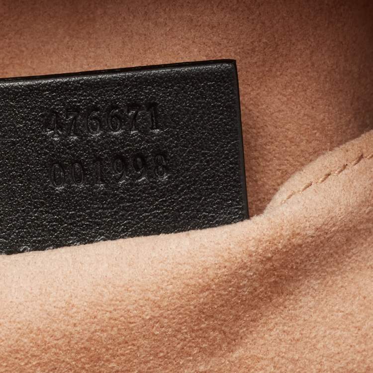 Pre Owned Gucci Black Matelassé Leather GG Marmont Animal Stud Rucksack Backpack