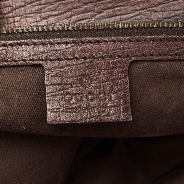 Pre Owned Gucci Beige/Dark Brown GG Canvas and Leather Horsebit Chain Tote