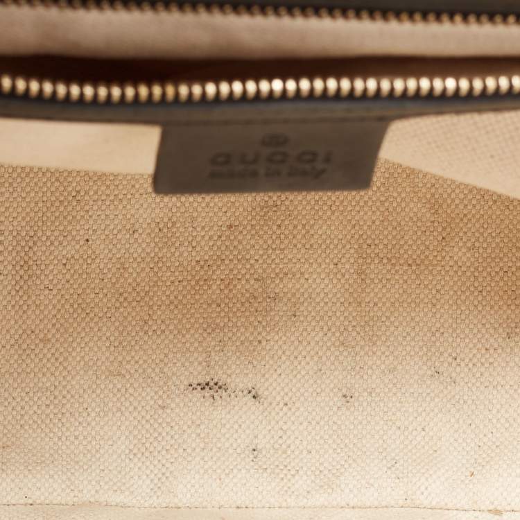 Pre Owned Gucci Black Leather Bold Bamboo Top Handle Bag