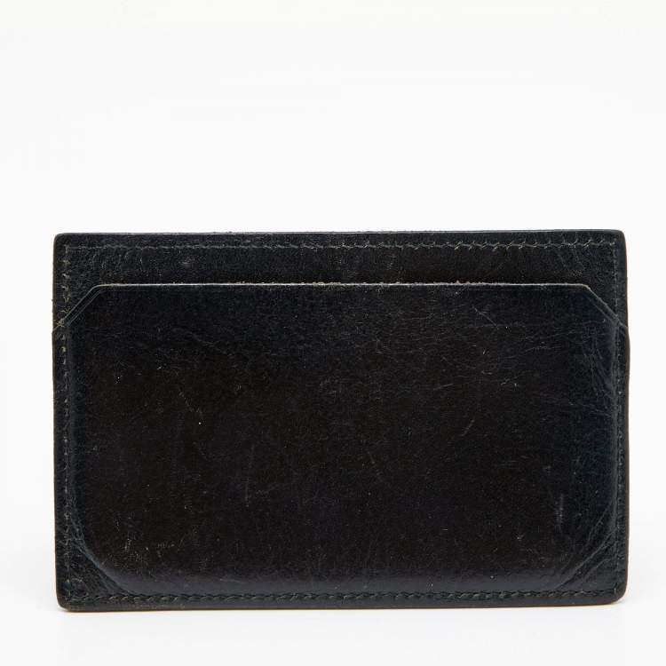 Pre Owned Gucci Black Leather Card Holder