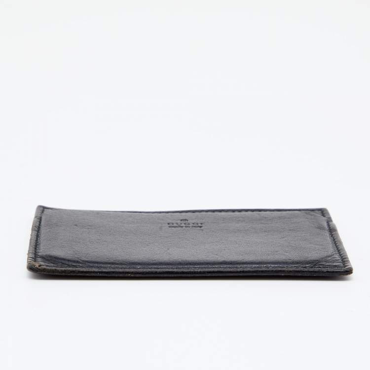 Pre Owned Gucci Black Leather Card Holder