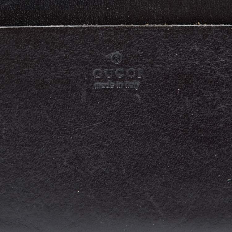 Pre Owned Gucci Black Leather Card Holder