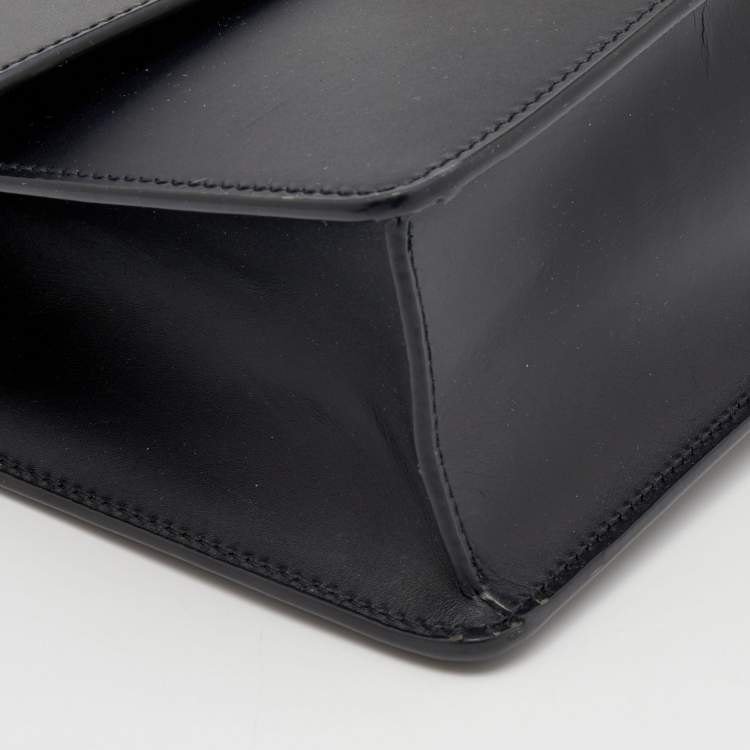 Pre Owned Gucci Black Leather Medium Sylvie Shoulder Bag