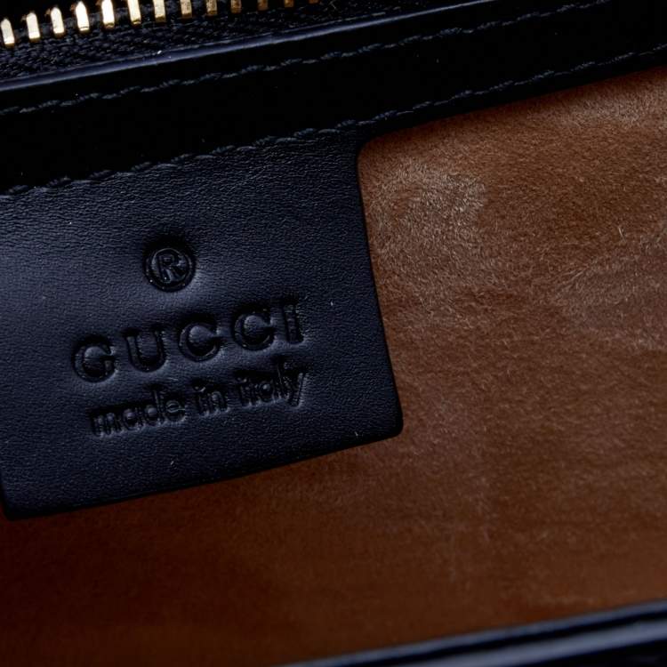 Pre Owned Gucci Black Leather Medium Sylvie Shoulder Bag