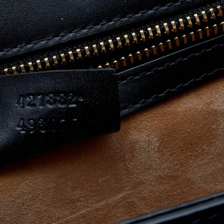 Pre Owned Gucci Black Leather Medium Sylvie Shoulder Bag
