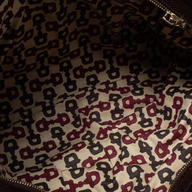 Pre Owned Gucci Dark Brown Guccissima Leather Large Signoria Tote