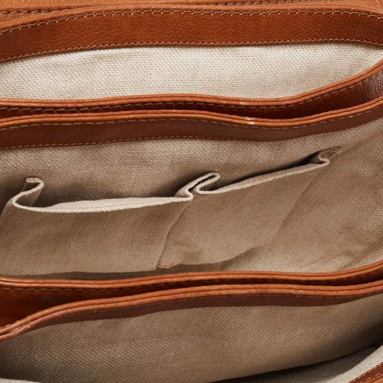 مملوكة مسبقًا Gucci Brown/Beige GG Canvas and Leather Medium Marrakech Shoulder Bag