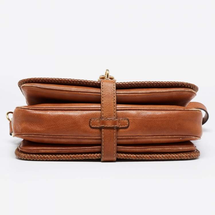 مملوكة مسبقًا Gucci Brown/Beige GG Canvas and Leather Medium Marrakech Shoulder Bag