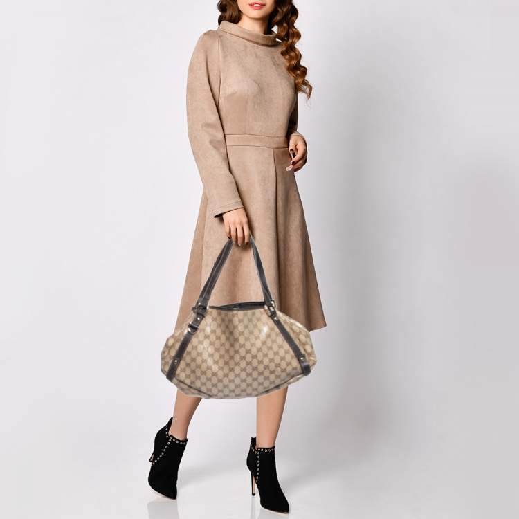 バッグ20 Gucci Beige/Brown GG Coated Canvas And Leather Pelham Shoulder Bag