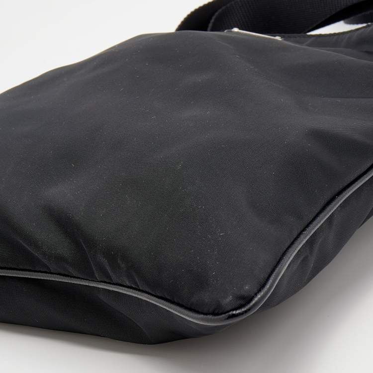 Pre Owned Prada Black Tessuto Nylon Messenger Bag