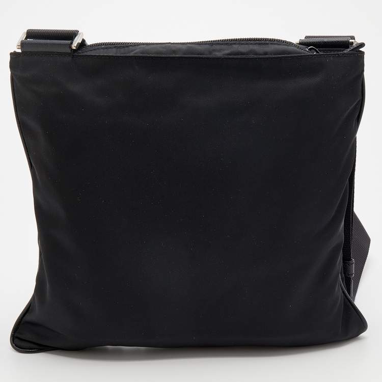Pre Owned Prada Black Tessuto Nylon Messenger Bag