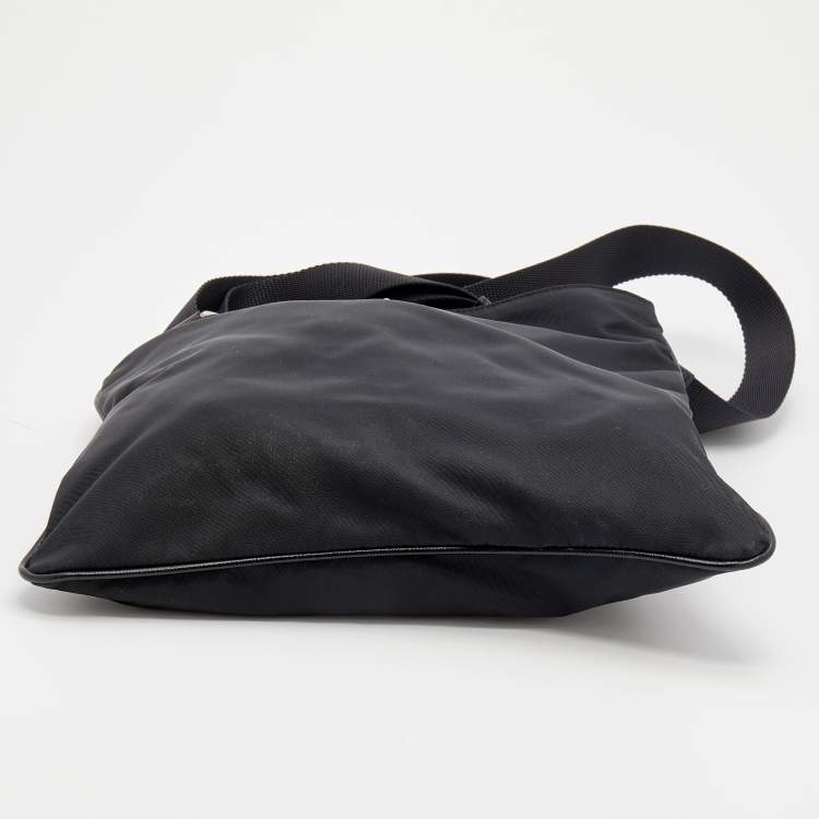 Pre Owned Prada Black Tessuto Nylon Messenger Bag