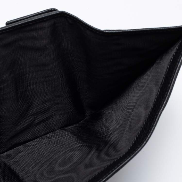 Pre Owned Gucci Fuchsia/Black Crystal GG Canvas and Leather Trifold Wallet