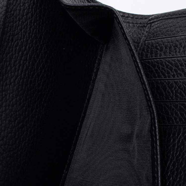 Pre Owned Gucci Fuchsia/Black Crystal GG Canvas and Leather Trifold Wallet