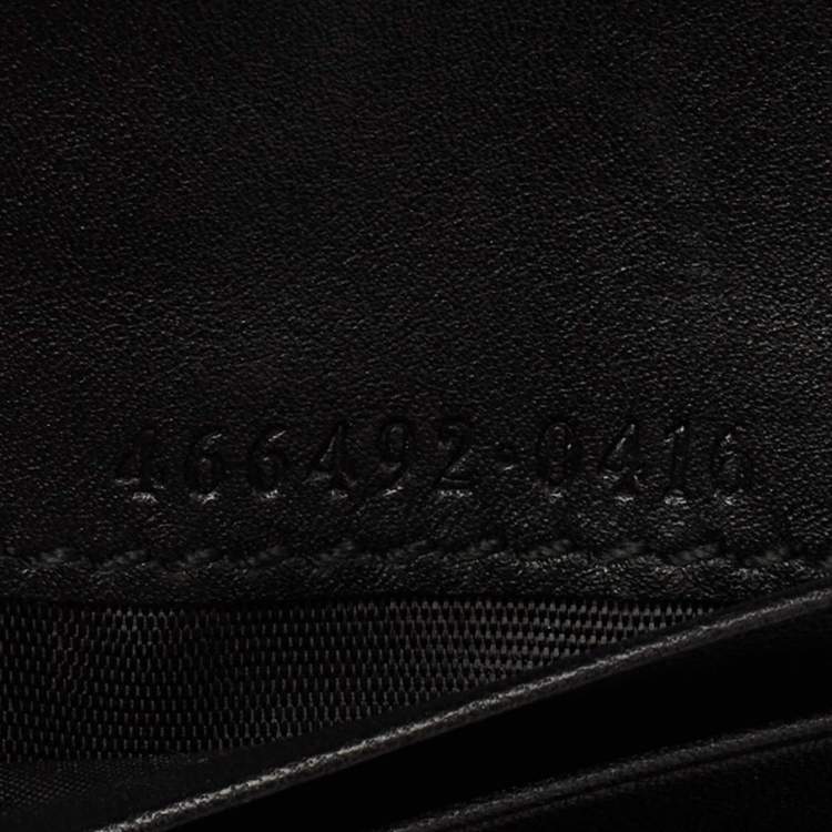 Pre Owned Gucci Black Matelasse Leather GG Marmont Card Case