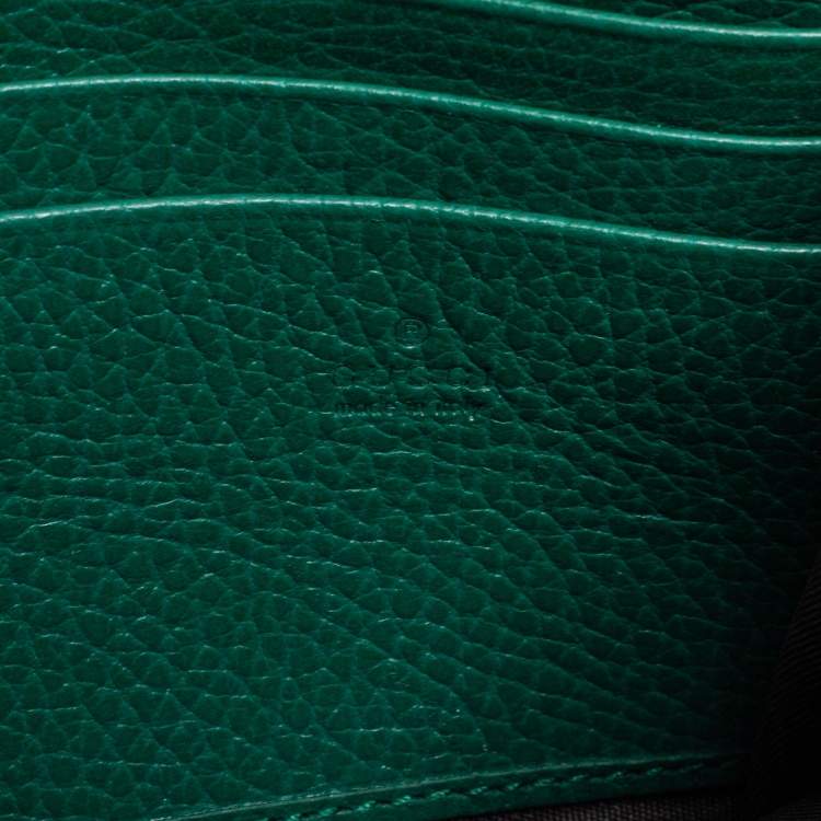 Pre Owned Gucci Green Leather Dionysus Wallet On Chain
