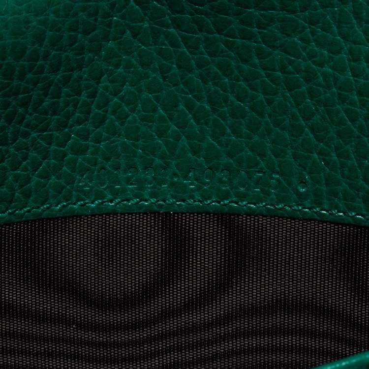 Pre Owned Gucci Green Leather Dionysus Wallet On Chain