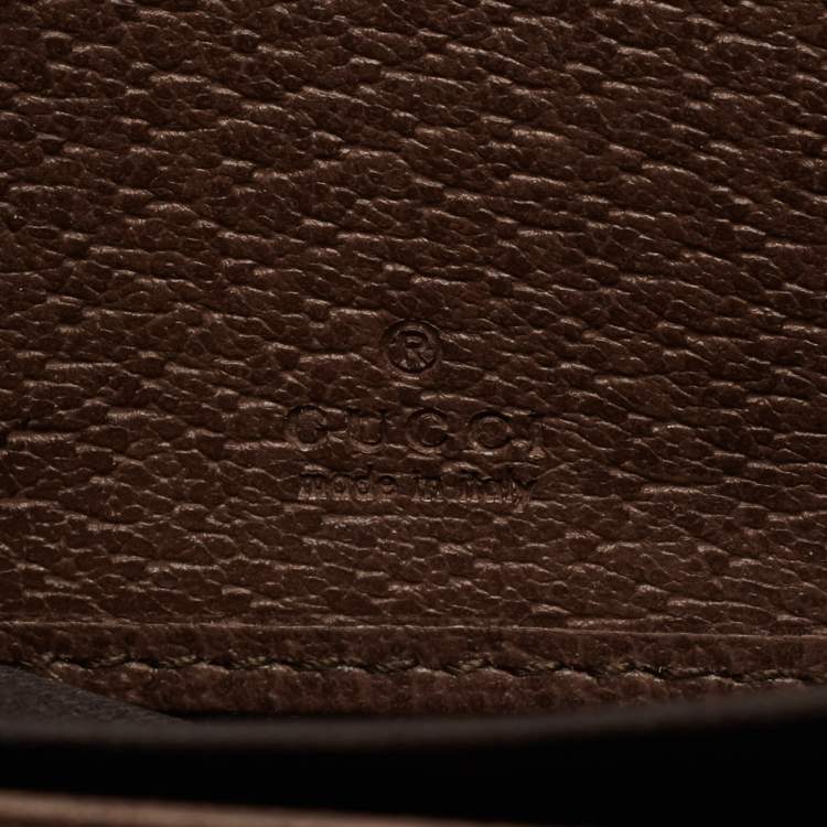 Pre Owned Gucci Brown/Beige GG Supreme Canvas and Leather Ophidia Zip Around Wallet