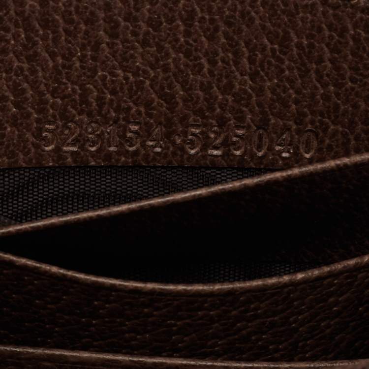 Pre Owned Gucci Brown/Beige GG Supreme Canvas and Leather Ophidia Zip Around Wallet