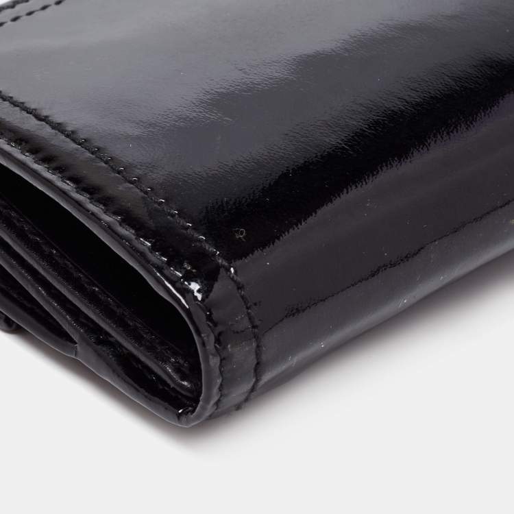مملوكة مسبقًا Gucci Black Patent Leather Hysteria Continental Wallet