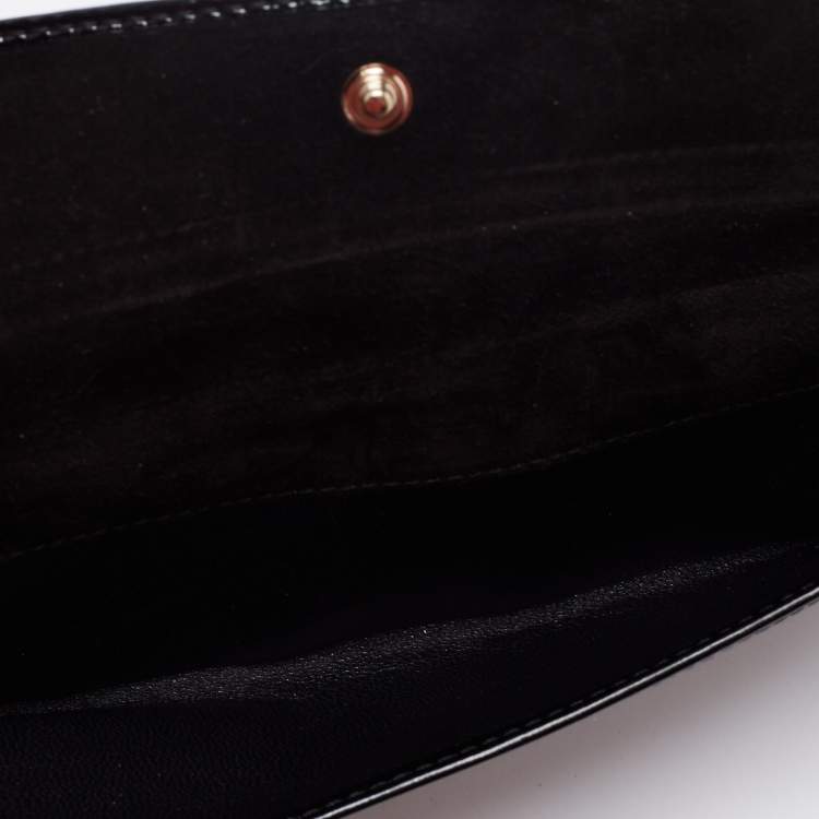 مملوكة مسبقًا Gucci Black Patent Leather Hysteria Continental Wallet