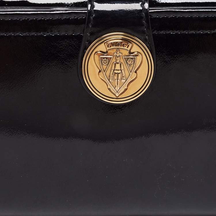مم�لوكة مسبقًا Gucci Black Patent Leather Hysteria Continental Wallet
