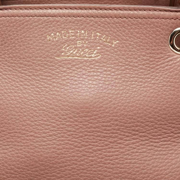 مملوكة مسبقًا Gucci Old Rose Leather Bamboo Handle Tote