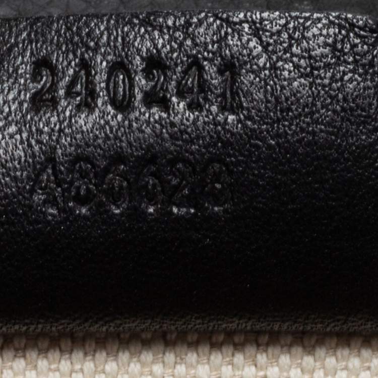 Pre Owned Gucci Black Leather Large New Bamboo Tassel Top Handle bag