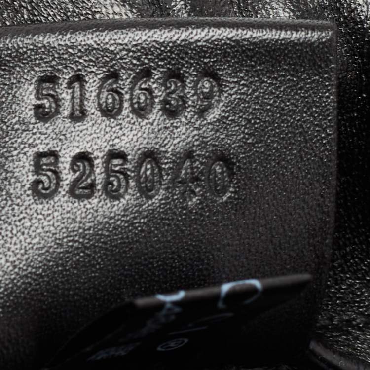 Pre Owned Gucci Black Leather Logo Drawstring Backpack