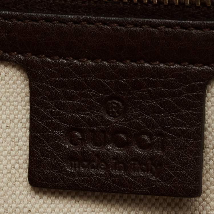 Pre Owned Gucci Brown Leather Bamboo Top Handle Bag