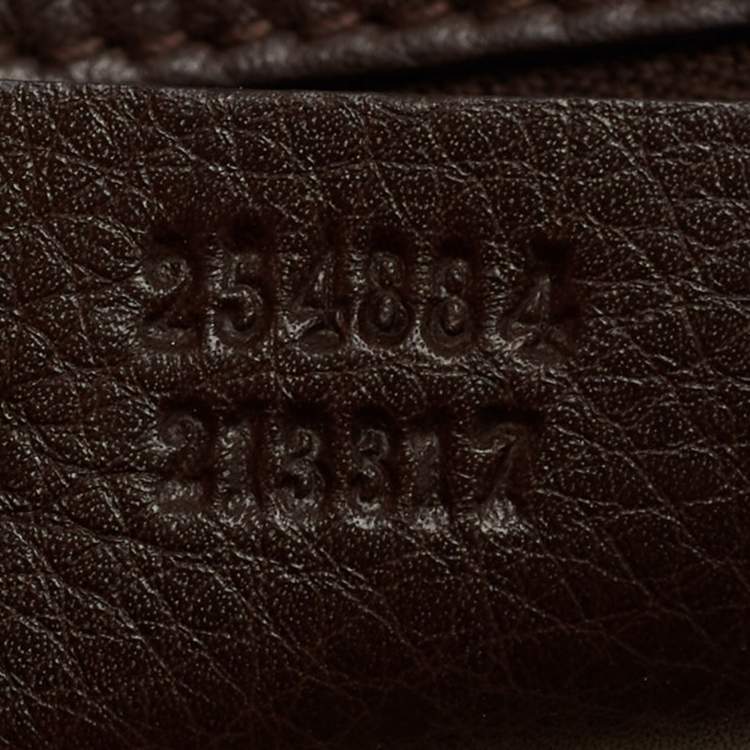 Pre Owned Gucci Brown Leather Bamboo Top Handle Bag
