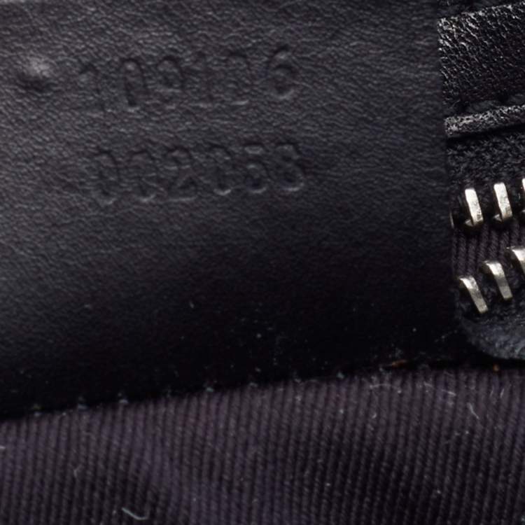 Pre Owned Gucci Black GG Canvas And Braided Leather Handle Shoulder Bag
