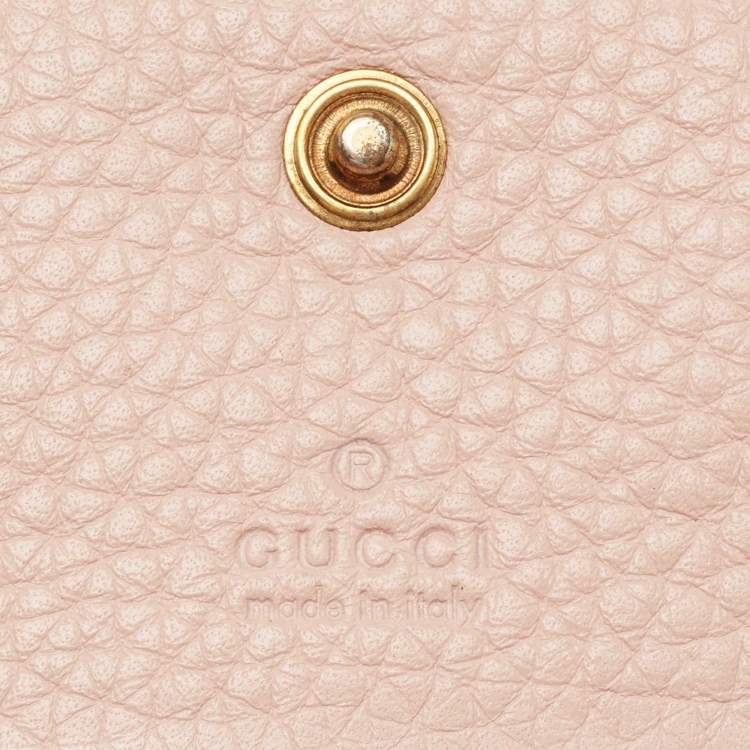 Pre Owned Gucci Light Pink Leather Blind for Love Card Case