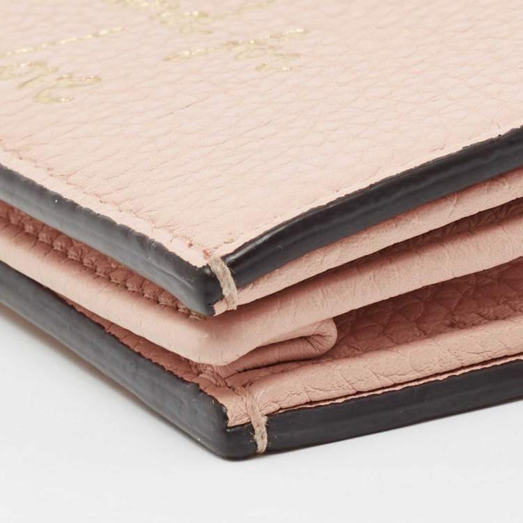 Pre Owned Gucci Light Pink Leather Blind for Love Card Case