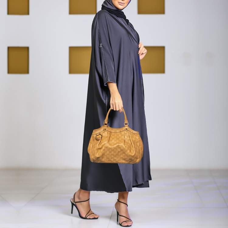Pre Owned Gucci Beige Guccissima Leather Medium Sukey Tote 