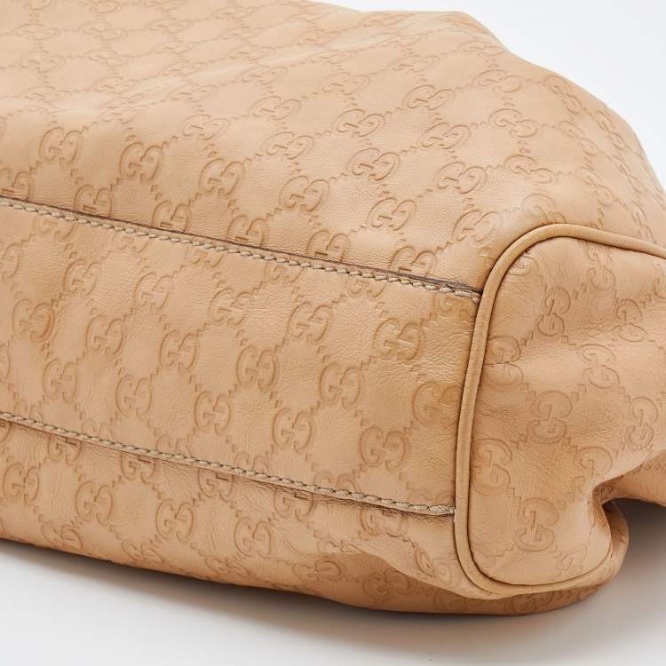 Pre Owned Gucci Beige Guccissima Leather Medium Sukey Tote 