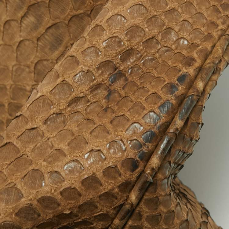 Pre Owned Gucci Brown Python and Leather Large Babouska Indy Hobo