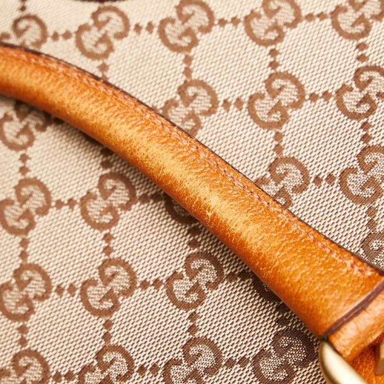 Pre Owned Gucci Brown/Beige GG Canvas Nailhead Handbag
