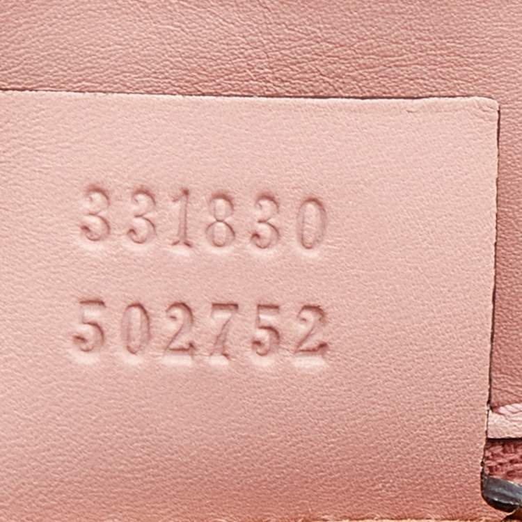Pre Owned Gucci Pink Leather Lady Lock Bamboo Top Handle Bag