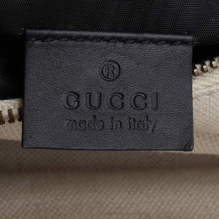 Pre Owned Gucci Black Leather And Suede Lady Stirrup Top Handle Bag