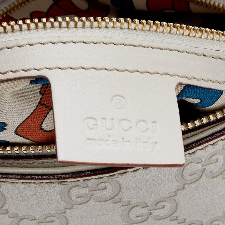 Pre Owned Gucci Off-White Guccissima Leather Creole Hobo