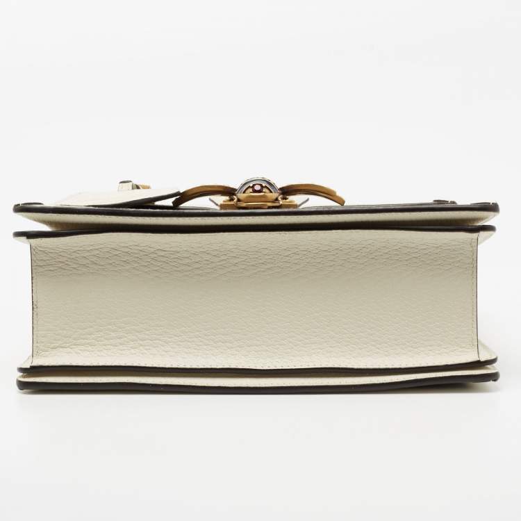 Pre Owned Gucci White/Beige Supreme Canvas and Leather Small Queen Margaret Top Handle Bag